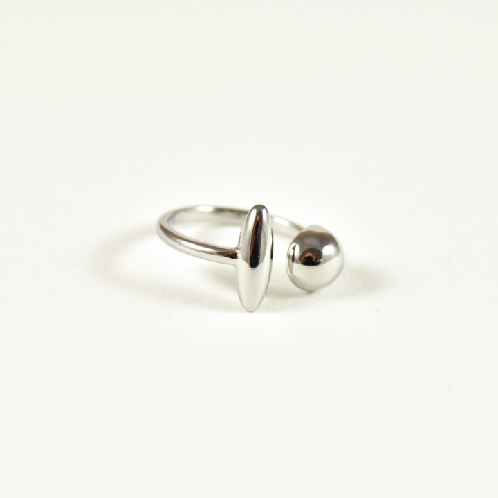 BAGUE RONDE MARTELEE ACIER INOXYDABLE GOLD PETIT PRIX