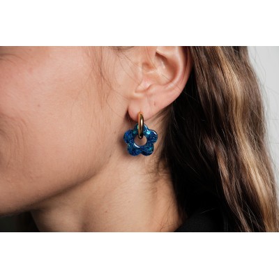 BOUCLES ANNEAUX ENTRELACES ACIER INOXYDABLE SILVER PETIT PRIX