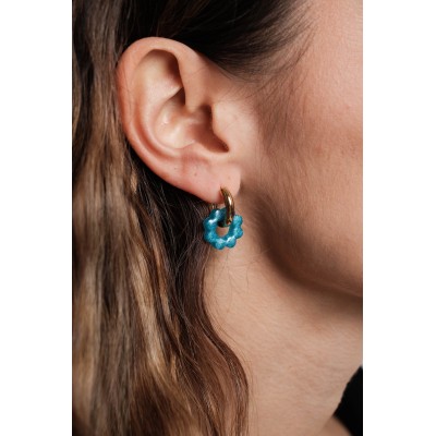 BOUCLES ANNEAUX ENTRELACES ACIER INOXYDABLE SILVER PETIT PRIX