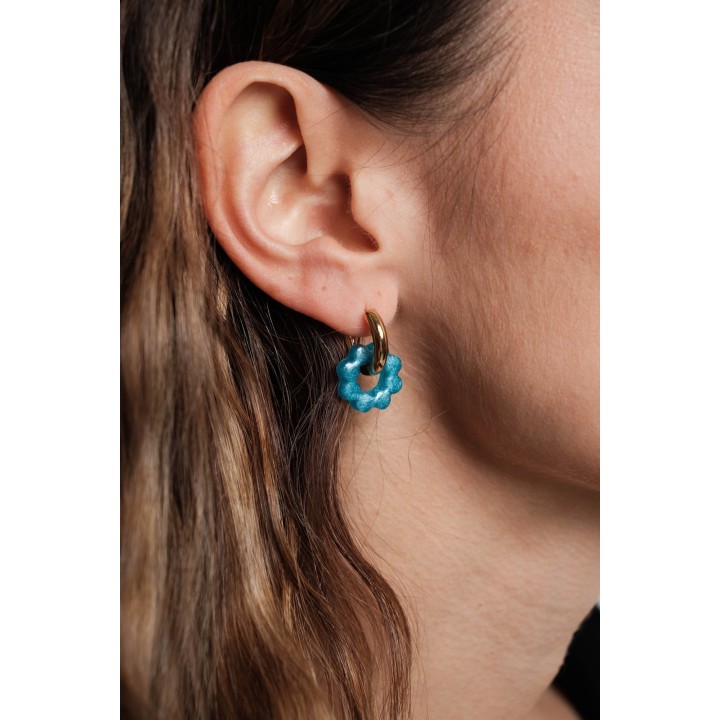 BOUCLES ANNEAUX ENTRELACES ACIER INOXYDABLE SILVER PETIT PRIX