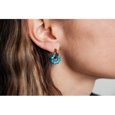 BOUCLES ANNEAUX ENTRELACES ACIER INOXYDABLE SILVER PETIT PRIX