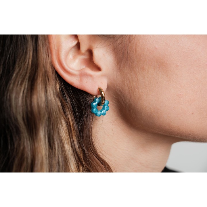 BOUCLES ANNEAUX ENTRELACES ACIER INOXYDABLE SILVER PETIT PRIX