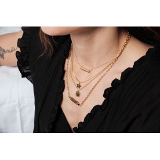 COLLIER MAILLE SERPENT ACIER INOXYDABLE GOLD PETIT PRIX