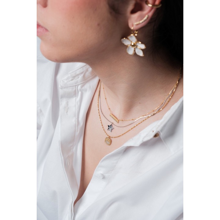 COLLIER MAILLE SERPENT ACIER INOXYDABLE GOLD PETIT PRIX