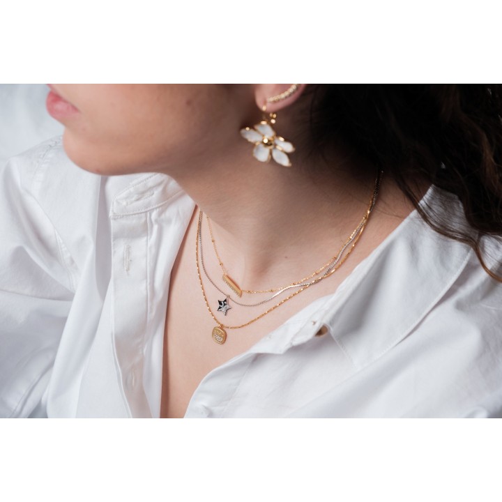 COLLIER MAILLE SERPENT ACIER INOXYDABLE GOLD PETIT PRIX