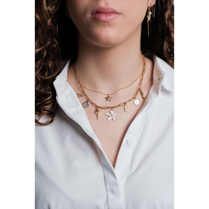 COLLIER MAILLE SERPENT ACIER INOXYDABLE GOLD PETIT PRIX