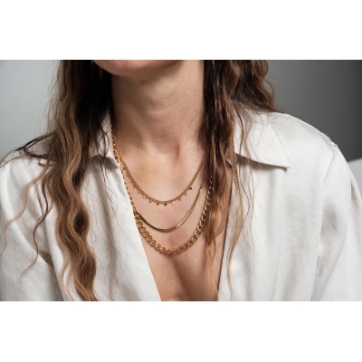 COLLIER MAILLE SERPENT ACIER INOXYDABLE GOLD PETIT PRIX