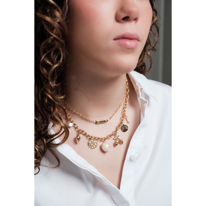 COLLIER MAILLE SERPENT ACIER INOXYDABLE GOLD PETIT PRIX