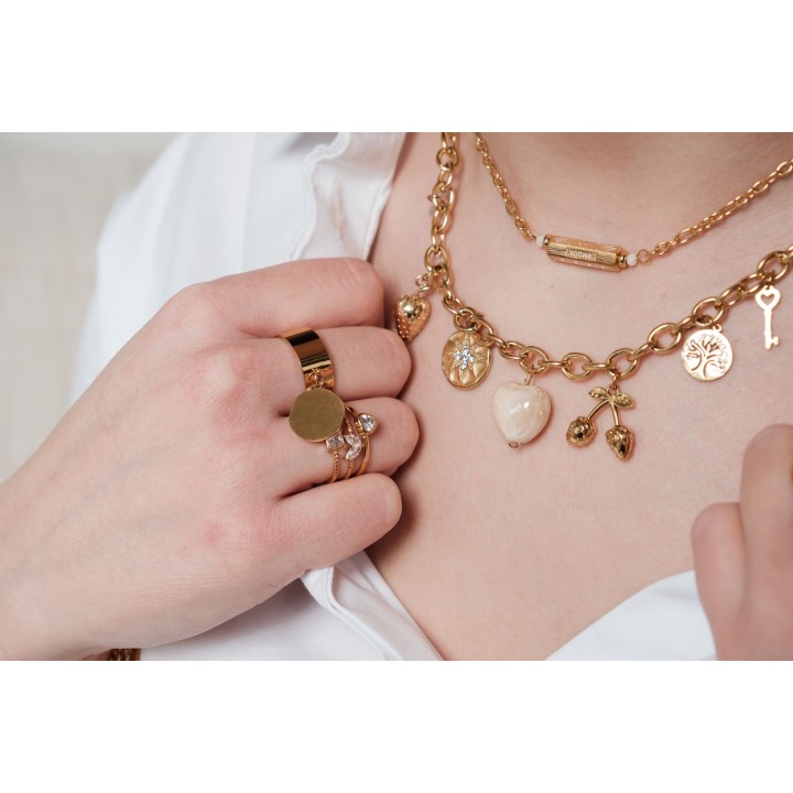 COLLIER MAILLE SERPENT ACIER INOXYDABLE GOLD PETIT PRIX