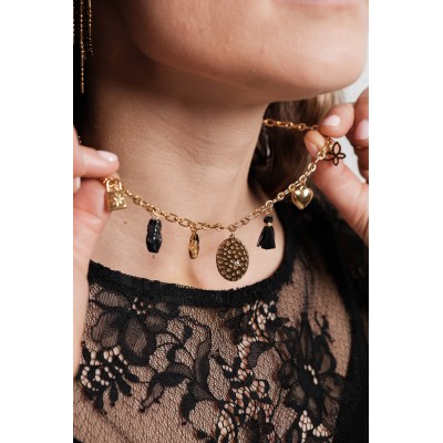 COLLIER MAILLE SERPENT ACIER INOXYDABLE GOLD PETIT PRIX