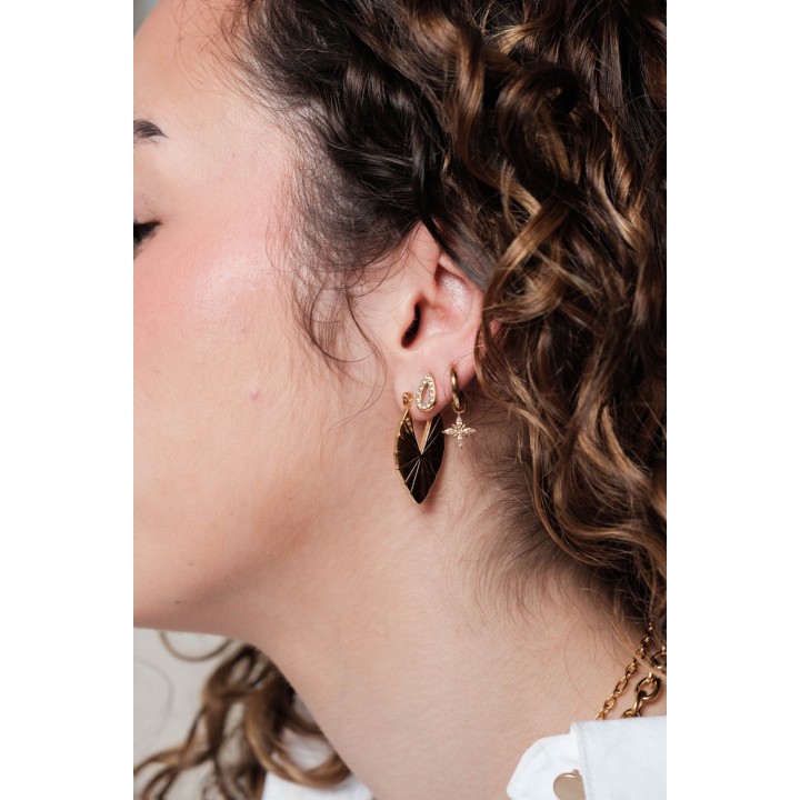 BOUCLES OVALES PLISSEES ACIER INOXYDABLE GOLD PETIT PRIX