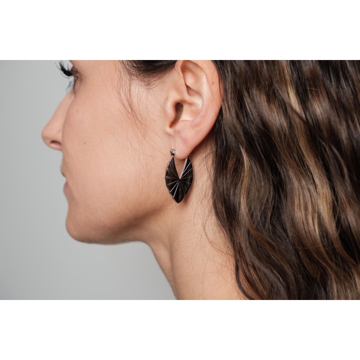 BOUCLES ANNEAUX ENTRELACES ACIER INOXYDABLE SILVER PETIT PRIX