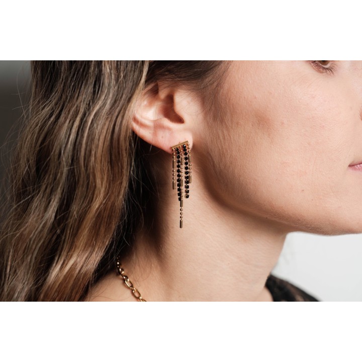 BOUCLES ANNEAUX ENTRELACES ACIER INOXYDABLE SILVER PETIT PRIX