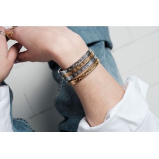 JONC BONHEUR ACIER INOXYDABLE GOLD PETIT PRIX