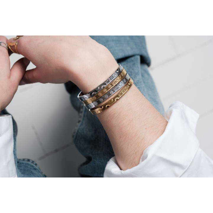 JONC BONHEUR ACIER INOXYDABLE GOLD PETIT PRIX