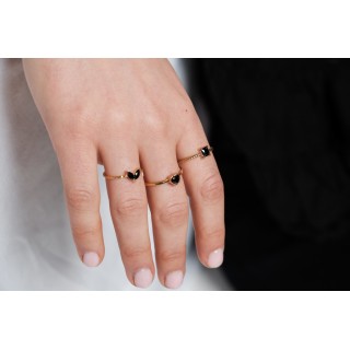 BAGUE RONDE MARTELEE ACIER INOXYDABLE GOLD PETIT PRIX