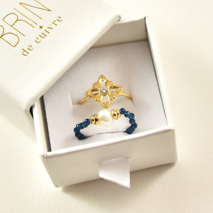 BAGUE RONDE MARTELEE ACIER INOXYDABLE GOLD PETIT PRIX
