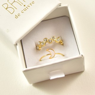 COFFRET CADEAU BAGUES NUMERO 23 BRIN DE CUIVRE ACIER INOXYDABLE GOLD