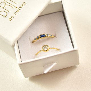 COFFRET CADEAU BAGUES NUMERO 28 BRIN DE CUIVRE ACIER INOXYDABLE GOLD