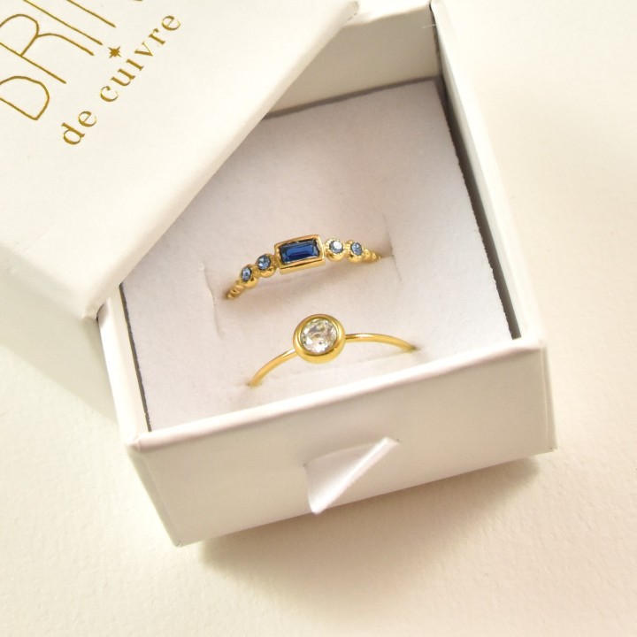 BAGUE RONDE MARTELEE ACIER INOXYDABLE GOLD PETIT PRIX