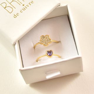 COFFRET CADEAU BAGUES NUMERO 29 BRIN DE CUIVRE ACIER INOXYDABLE GOLD