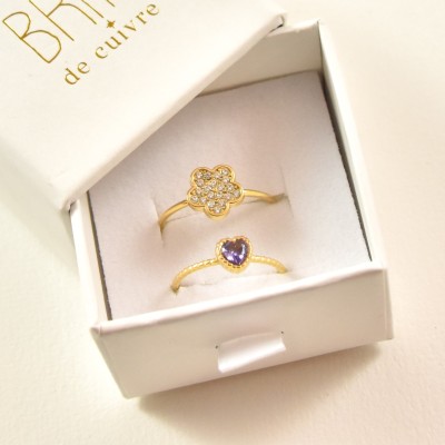 COFFRET CADEAU BAGUES NUMERO 29 BRIN DE CUIVRE ACIER INOXYDABLE GOLD