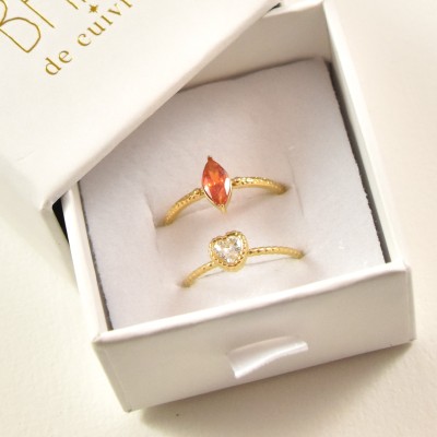 BAGUE RONDE MARTELEE ACIER INOXYDABLE GOLD PETIT PRIX