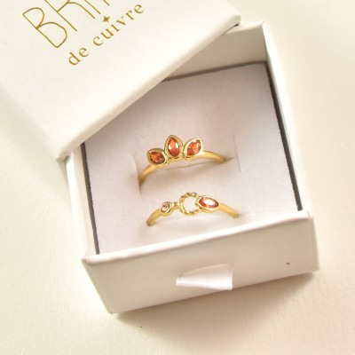COFFRET CADEAU BAGUES NUMERO 39 BRIN DE CUIVRE ACIER INOXYDABLE GOLD