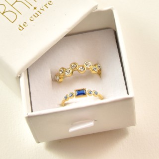 COFFRET CADEAU BAGUES NUMERO 43 BRIN DE CUIVRE ACIER INOXYDABLE GOLD
