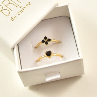 COFFRET CADEAU BAGUES NUMERO 45 BRIN DE CUIVRE ACIER INOXYDABLE GOLD