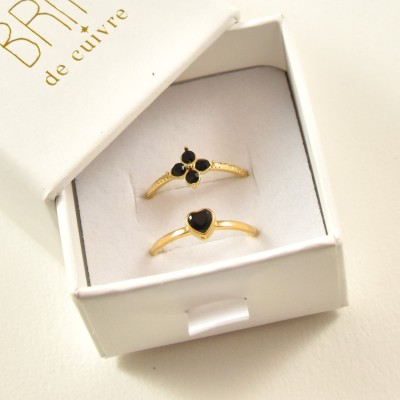 COFFRET CADEAU BAGUES NUMERO 45 BRIN DE CUIVRE ACIER INOXYDABLE GOLD