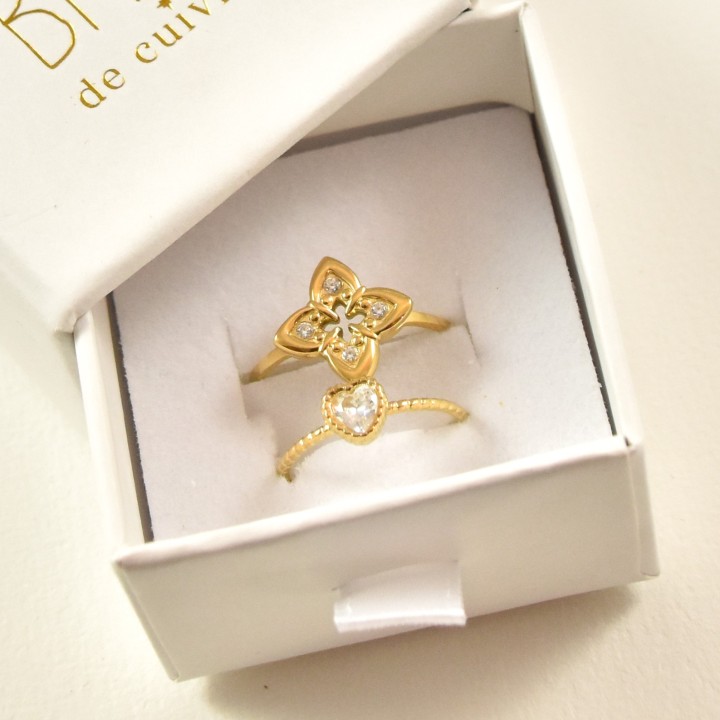 BAGUE RONDE MARTELEE ACIER INOXYDABLE GOLD PETIT PRIX