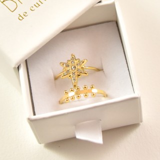 BAGUE RONDE MARTELEE ACIER INOXYDABLE GOLD PETIT PRIX
