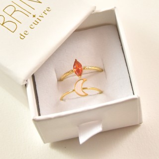 BAGUE RONDE MARTELEE ACIER INOXYDABLE GOLD PETIT PRIX