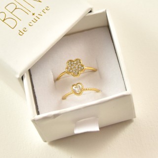 BAGUE RONDE MARTELEE ACIER INOXYDABLE GOLD PETIT PRIX