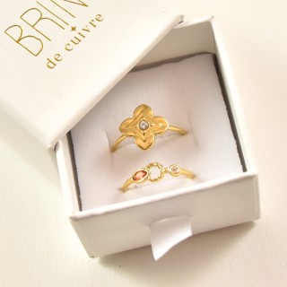 BAGUE RONDE MARTELEE ACIER INOXYDABLE GOLD PETIT PRIX