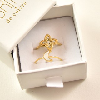 BAGUE RONDE MARTELEE ACIER INOXYDABLE GOLD PETIT PRIX