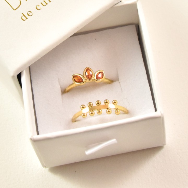 BAGUE RONDE MARTELEE ACIER INOXYDABLE GOLD PETIT PRIX
