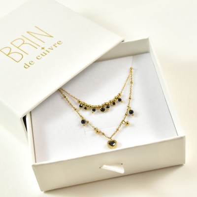 COFFRET CADEAU COLLIERS NUMERO 26 BRIN DE CUIVRE ACIER INOXYDABLE GOLD