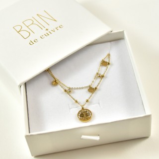 BAGUE RONDE MARTELEE ACIER INOXYDABLE GOLD PETIT PRIX