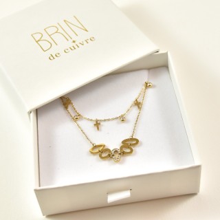 COFFRET CADEAU COLLIERS NUMERO 36 BRIN DE CUIVRE ACIER INOXYDABLE GOLD