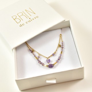 COFFRET CADEAU COLLIERS NUMERO 37 BRIN DE CUIVRE ACIER INOXYDABLE GOLD