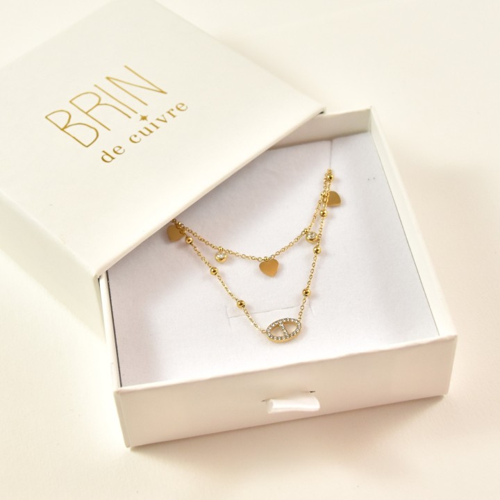 BAGUE RONDE MARTELEE ACIER INOXYDABLE GOLD PETIT PRIX