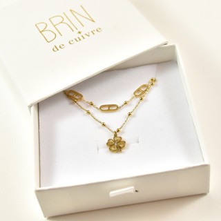 COFFRET CADEAU COLLIERS NUMERO 39 BRIN DE CUIVRE ACIER INOXYDABLE GOLD