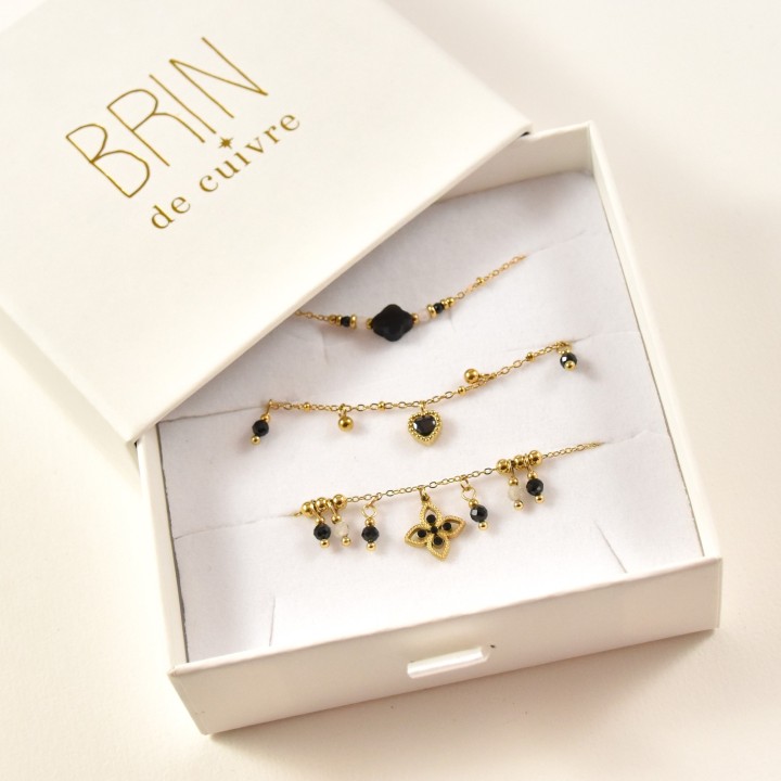 COFFRET CADEAU BRACELETS NUMERO 41 BRIN DE CUIVRE ACIER INOX SILVER