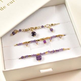 COFFRET CADEAU BRACELETS NUMERO 44 BRIN DE CUIVRE ACIER INOX SILVER