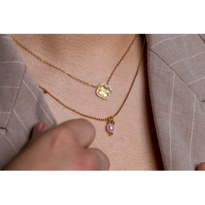 COFFRET CADEAU COLLIERS NUMERO 52 BRIN DE CUIVRE ACIER INOXYDABLE GOLD