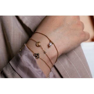 BAGUE RONDE MARTELEE ACIER INOXYDABLE GOLD PETIT PRIX