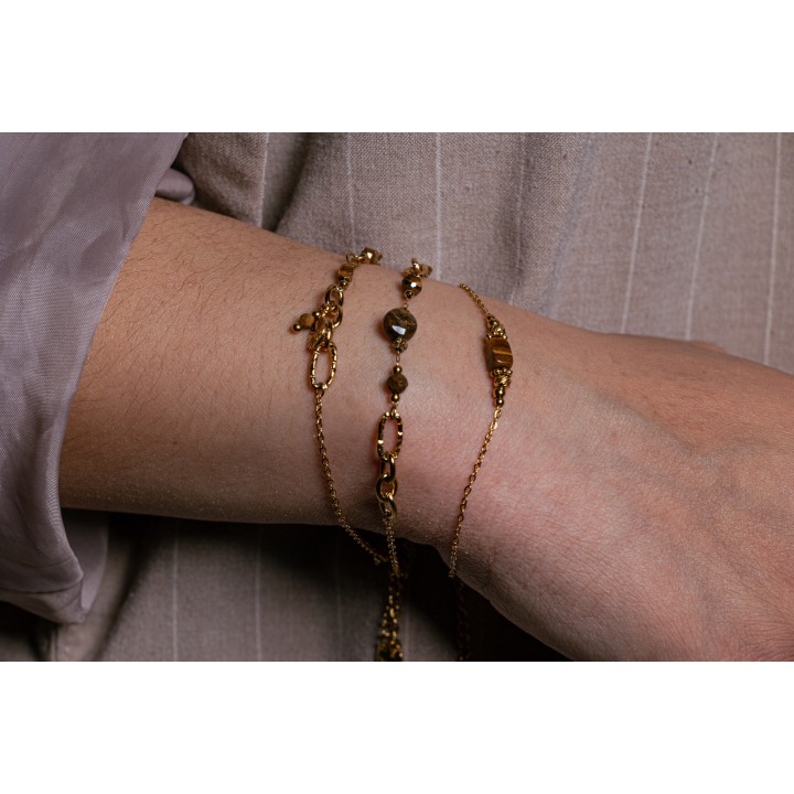 COFFRET CADEAU BRACELETS NUMERO 32 BRIN DE CUIVRE ACIER INOX SILVER