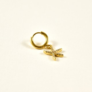 BOUCLE ETOILE DE MER ACIER INOXYDABLE GOLD PETIT PRIX